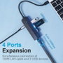 Vention Docking USB Tipo-C TGOBB 3xUSB 1xRJ45 1xMicro B PD Negro